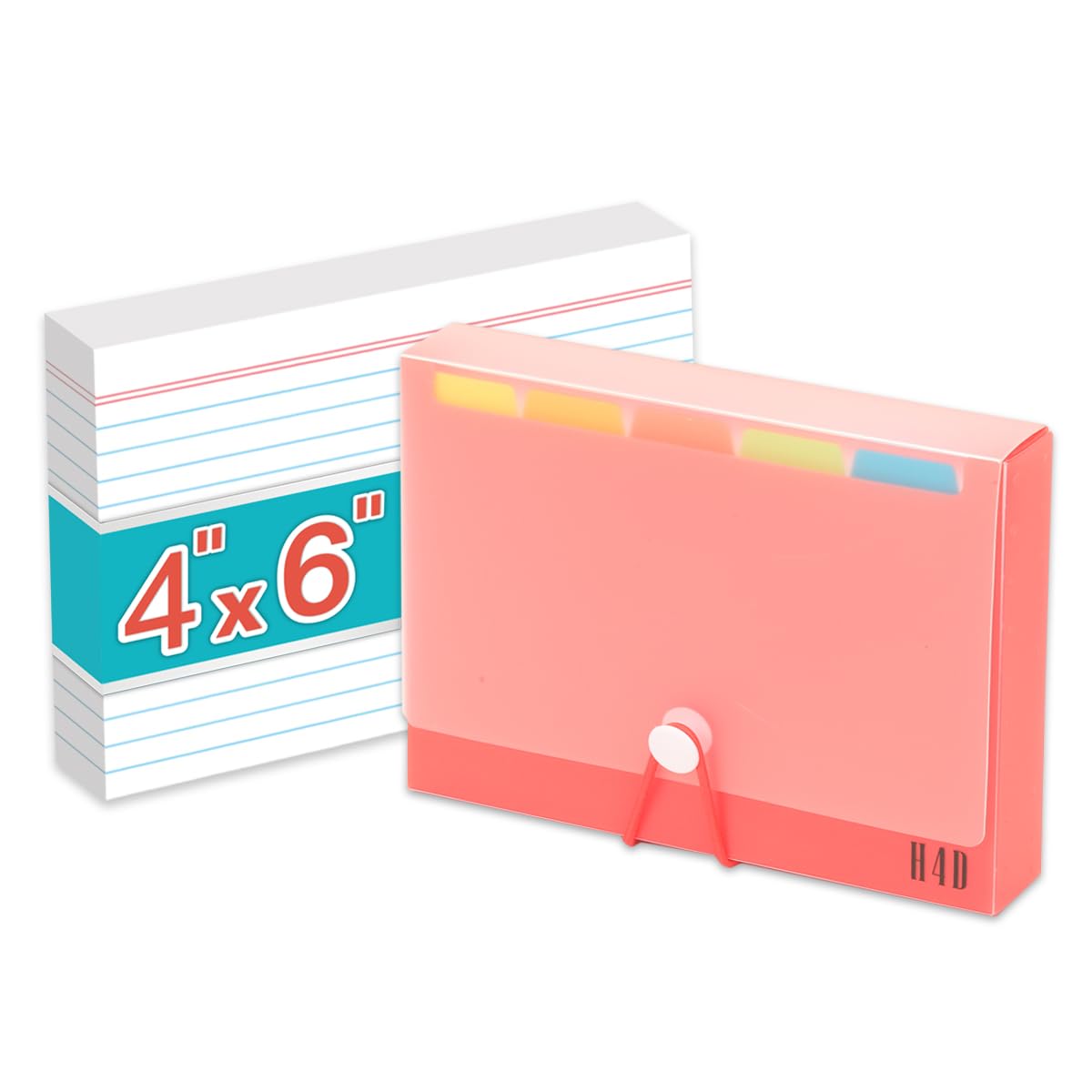 H4D 4x6 Index Card Case with 100 Heavyweight Ruled