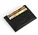 Black Super Slim Leather Card Wallet for Men or Women - Thin Money Holders -ID Card Driver's License Holder Wallets with 8 Card Slots - Genuine Cowhide LeatherQ