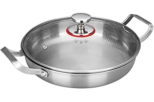 STEHEMO Titanium Hammered Pan, 2026 New Upgrade Double Handle Non Stick Titanium Pans for Cooking, Ultra-Durable, Scratch-Res