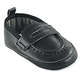 Luvable Friends Boy's Slip-on Shoe (Infant), Black, 12-18 Months M US Infant
