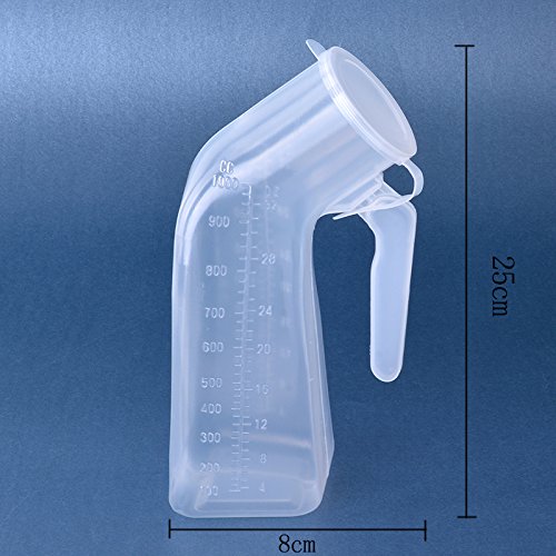 Gloveleya Male Portable Travel Urinals Men's Potty Hospital Plastic Pee Bottle 1000ML - Thumbnail 2