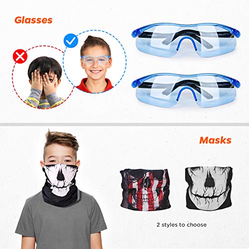 Kids Tactical Vest Kit for Nerf Guns Series with Refill Darts,Dart Pouch, Reload Clips, Tactical Mask, Wrist Band and Protective Glasses for Boys(2 Pack) - Thumbnail 3