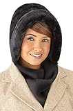 Faux Fur Winter Hat with Attached Scarf