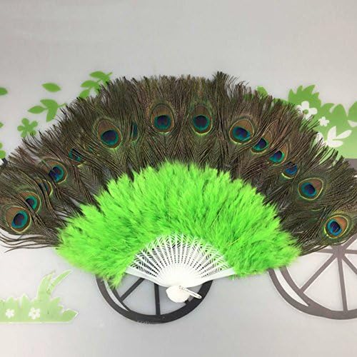 Elegant libra Peacock Fan Plastic Staves Feather Fan for Costume Dance Party Decorative Handheld Folding Fan