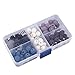 Linsoir Beads 125pcs/box 8mm Round Lava Rock Beads 5 Colors Mixed Natural Stone Beads Diffuser Jewelry Making Pack of 1 Box
