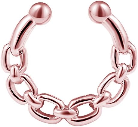 5/16 Fake Septum Piercing Jewelry Nose Hoop Ring Earrings Nostril Solid Brass With Rhodium Plated 03 - Pick Color