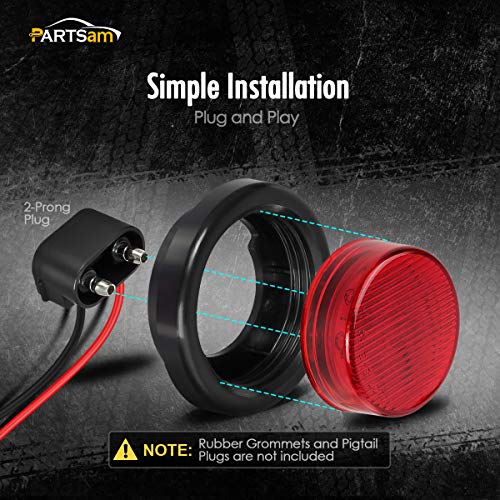 Partsam 10x 2.5" Round Side Marker light Clearance 13 Diodes Universal