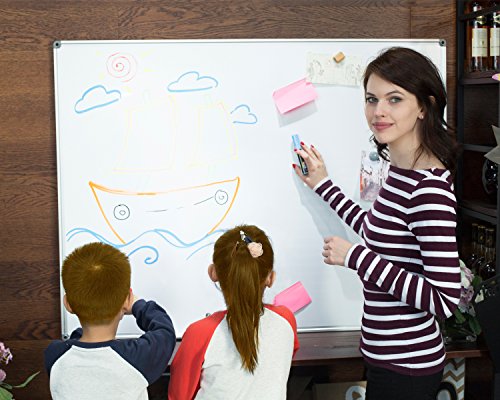 4 Thought Magnetic Dry Erase Board, 48 X 36 Inches Whiteboard Wall-Mounted with Aluminium Frame and Removable Marker Tray, Magnetic Message and Memo Bulletin Board of Commercial Quality - Thumbnail 6
