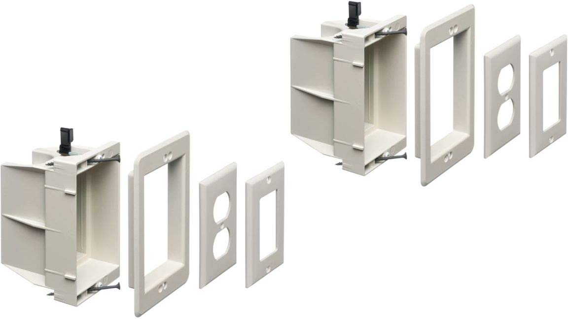 Arlington Recessed Electrical Outlet Mounting Box with Paintable Wall