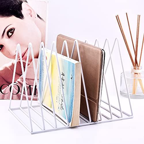 Moxita Triangle File Folder Racks and Magazine Holder, 9 Slot Metal