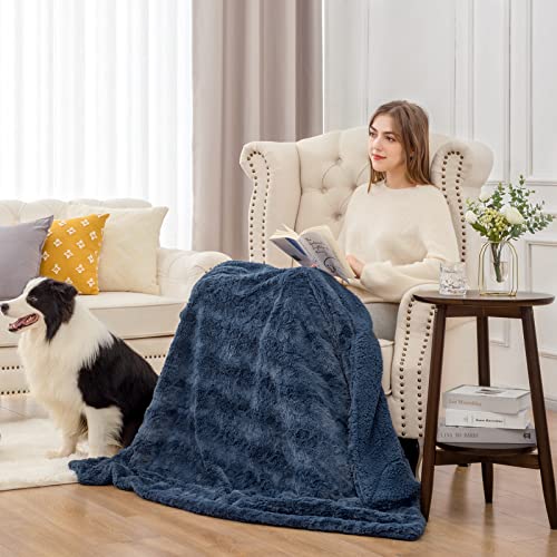 joybest Faux Fur Throw Blanket for Couch, Tie-Dye