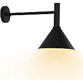 KUNGHEYFATCHOY 19in. Satin Black Outdoor Gooseneck Barn Light Fixture with 15in. Long Extension Arm - Wall Sconce Farmhouse, 