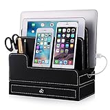 EasyAcc Charging Stations for RAVPower 60W 12A 6-Port Multiple Devices Double-Deck Docking Station Organizer for Anker USB Charger (Without Charger) for iPhone 11 Pro Cell Phones,Tablet,MacBook(Black)