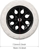 sourcing map Shopping Cart Wheel Replacement 6.5 Inch Rubber Foaming Black 2pc view 2