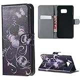 Note 5 Case,Samsung Galaxy Note 5 Case, Welity Purple Butterfly Premium PU Leather Flip Kickstand Folio Book Style Wallet Protective Skin Pouch Phone Case for Samsung Galaxy Note 5