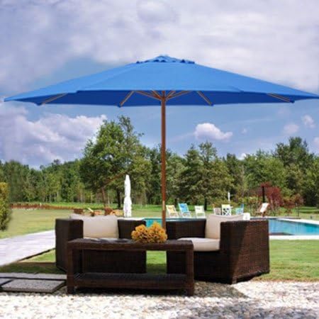 Amazon Com 13 Foot Market Patio Umbrella Outdoor Furniture Blue Garden Outdoor