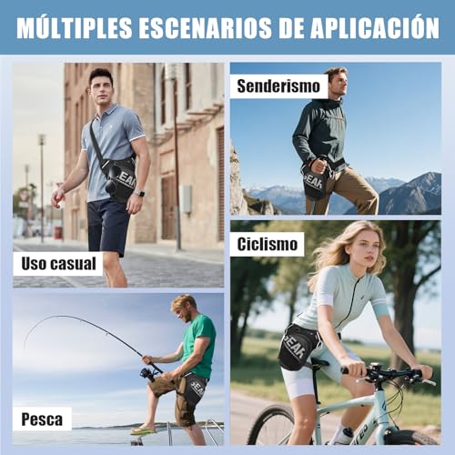 Eshow Expandable Leg Bag for Men and Women, Motorcycle Leg Bag with Adjustable Straps, Waist Packs for Motorcycle Travel Cycling Hiking Sport Black