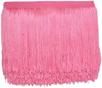 Mangocore 10Yard/Lot 15CM Long Lace Trim Color Polyester Tassel Fringe Trimming For Diy Latin Dress Stage Clothes Accessories (Pink)