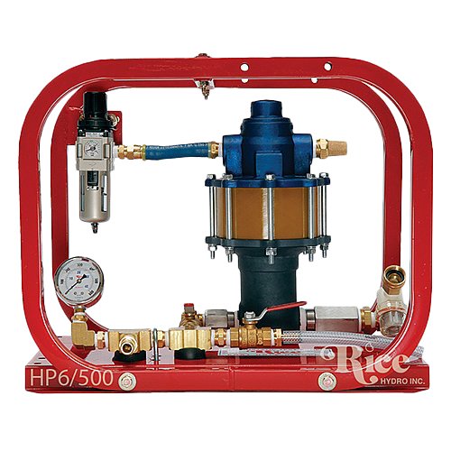 Rice Hydro HP-6/500 Pneumatic Hydrostatic Test Pump with Pressures Up to 500 psi, 6 gpm