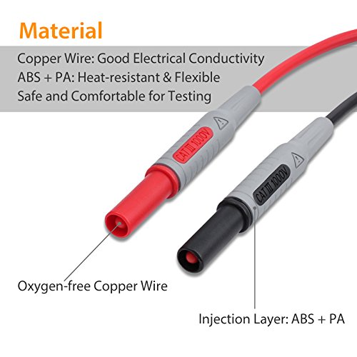 Proster Multimeter Probe Test Lead Kit with Alligator Clips Replaceable Automotive Multimeter Leads Clamp Meter Leads Electronic Multimeter Test Leads