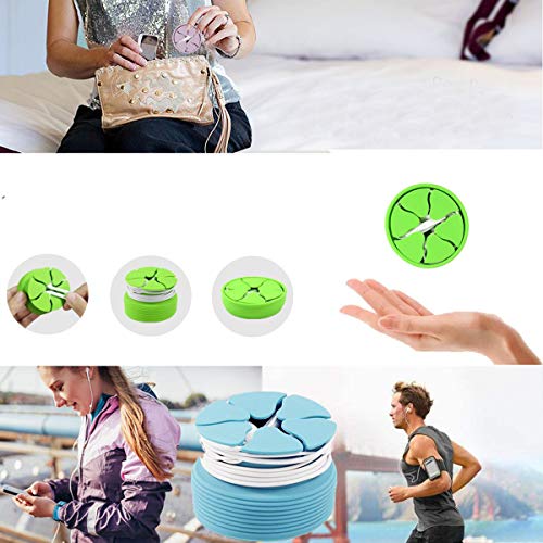 Newseego Earphone Earbud Storage Holder Case Soft Silicone Cable Winder Tangle-Free Wrap Portable Earbud Cord Box AirPods-4 Pack