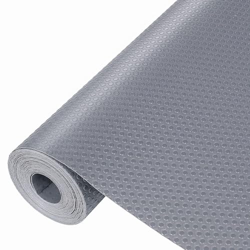 Shelf Liner for Kitchen, 45x300cm Non-Adhesive Drawer Mats, Waterproof Strong Grip Oil-Proof Pantry Shelves Liners for Kitchen and Bedroom Large Shelves Cabinets (Grey Dot Pattern)