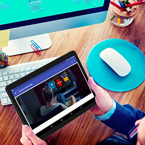 Foren-Tek 10 inch Android Tablet 4GB RAM 64GB ROM Octa Core with Dual Sim Card Slots - 3G Unlocked GSM Phone Tablets with WiFi Bluetooth GPS (Black)