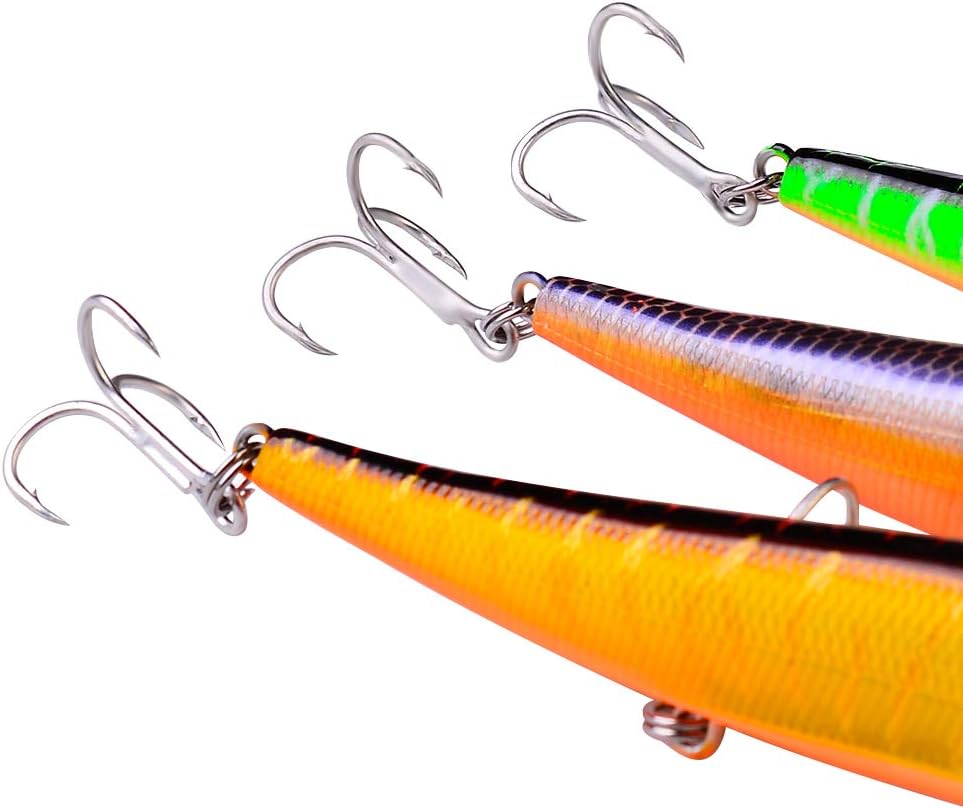 PROBEROS Minnow Bass Fishing Lures - Jerkbait Sinking Lure Set Hard Baits Crankbait for Trout Catfish Musky Bluegill Fishing Plug 6Pcs/kit : Sports & Outdoors