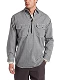 Key Apparel Men's Long Sleeve Zip Front Hickory Stripe Logger Shirt, Hickory Stripe, X-Large-Regular