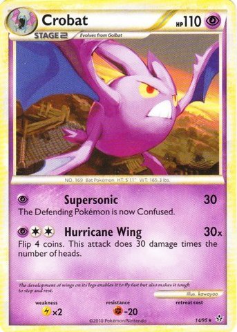 Pokemon - Crobat (14/95) - HS Unleashed - Reverse Holo