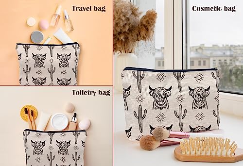 Lacosu Western Cow Makeup Bag,Western Cow Gifts For Women,Cowgirl Stuff For Women,Cowgirl Gifts