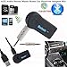JahyShow Bluetooth Receiver 3.5mm Sound Streaming Car A2DP Wireless Bluetooth AUX in Home Speaker MP3 Audio Music Adapter Mic Microphone for Android Cell Phones PC Hands-Free Kits.