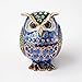 Apropos Hand- Painted Owl Trinket Box with Rich Enamel and Sparkling Rhinestones Jewelry Trinket Box (Multi)