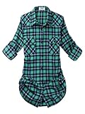 OCHENTA Women's Long Sleeve Button Down Classic Plaid Shirt