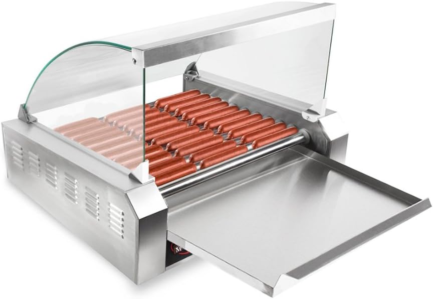DOVA Hotdog Roller Machine Electric Commercial Grade With Cover Warmer