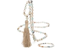 OAIITE Natural Stone Beads Handmade Charm Personalized Stylish Beaded Tassel Necklace