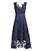 KIMILILY Women's Elegant Cocktail Bridesmaid Lace Dress Wedding Guest Dress V Neck Sleeveless