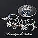 Stefania Sole Wine Glass Charms – Steel Rings with Beads and Stainless Steel Charms – Unique Design, Handmade Accessories - Set of 6, for Weddings, Dinners & Parties – Animals World