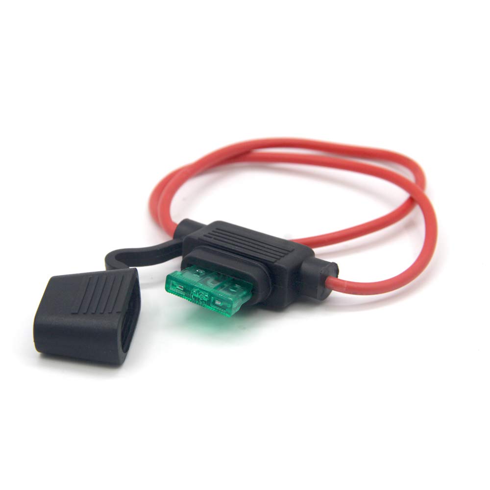 RKURCK 12V 16 AWG Gauge Copper Wire Inline Fuse Holder Standard Blade Fuse Holder 30A for Car Automotive Truck Motorcycle Truck Boat Safe Electrical Protection