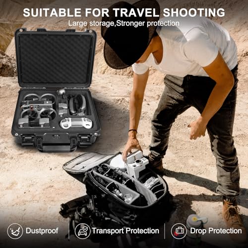 Lekufee Waterproof Hard Case for DJI Avata 2 Drone, Fly More Combo,DJI Goggles 3(NOT for Goggles N3), RC Motion 3, FPV Remote Controller 3 and Accessories(Case Only)
