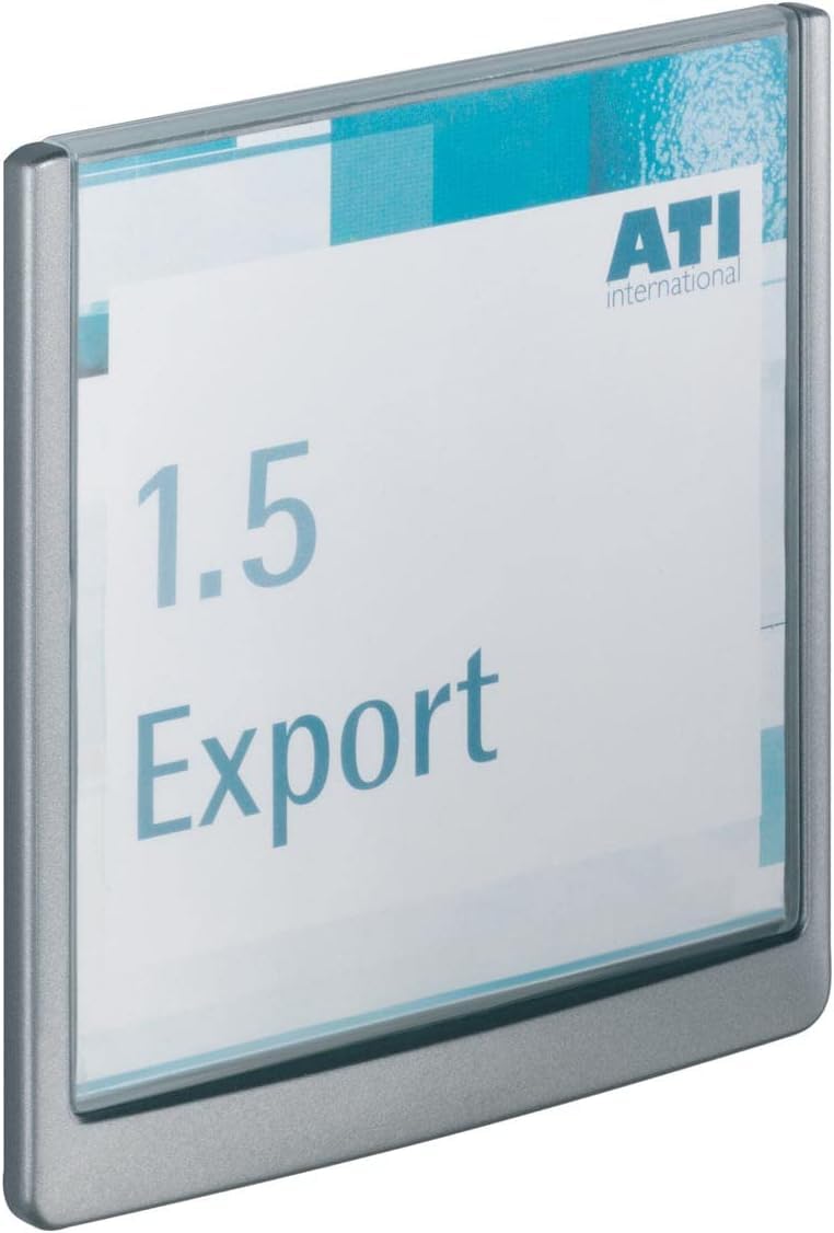 Durable Click Information Sign 149 x 148.5 mm Graphite | Door and Wall Sign | Includes Fittings | Ideal for Offices, Hotels, Public Buildings, etc.,grey