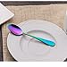 Berglander Titanium Colorful Plated, Multicolor Long Handle Latte Spoon 18/0 Stainless Steel Ice Cream Spoon, Latte Spoon, Cocktail Stirring Spoons, Rainbow Color Soda Spoon, Pack of 6