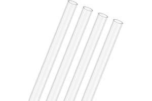 M METERXITY 4-Pack Clear Rigid Acrylic Pipe, 6mm[0.24"] ID x 8mm[0.31"] OD Plastic Round Tube for Water Cooling System/Lamps/