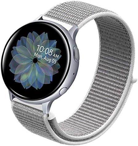 Sankel Compatible for Samsung Galaxy Watch Active 2 40mm/44mm Band,Soft Nylon Breathable Sport Loop Replacement Bracelet Strap Adjustable Wristband for Galaxy Watch Active/Galaxy Watch 42mm (Seashell)
