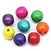 400 Round Painted Multicolor Barrel Wood Beads 14mm x 13mm Diameter 4.5mm Large Hole