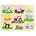 Professor Poplar’s Wooden Barnyard Peg Puzzle (8pcs.) - Wood Learning Puzzles for Toddlers and Kids, Animal Themed