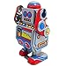 Off the Wall Toys Vintage Style Silver Robot MS235 Retro Clockwork Wind Up Tin Toy