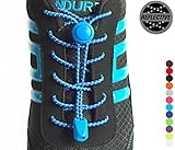 Stout Gears Reflective No Tie Shoelaces Lock System - Elastic Shoe Laces for Sneakers - 1 Pair (Royal Blue)