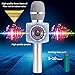 BONAOK Wireless Bluetooth Karaoke Microphone,3-in-1 Portable Handheld Karaoke Mic Speaker Machine Christmas Birthday Home Party for Android/iPhone/PC or All Smartphone(Q37 Silver)