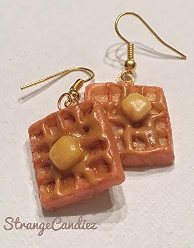 Buttered Syrupy Waffle Earrings